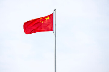 Chinese flag waving in the breeze