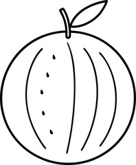 Minimalist one line illustration of watermelon highlighting freshness organic farming and summer fruit aesthetics suitable for healthy food marketing and product labels