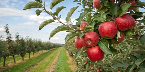 red apples on a tree