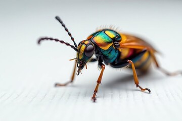 Close-up of colorful insect on white background, insect, bug, spider