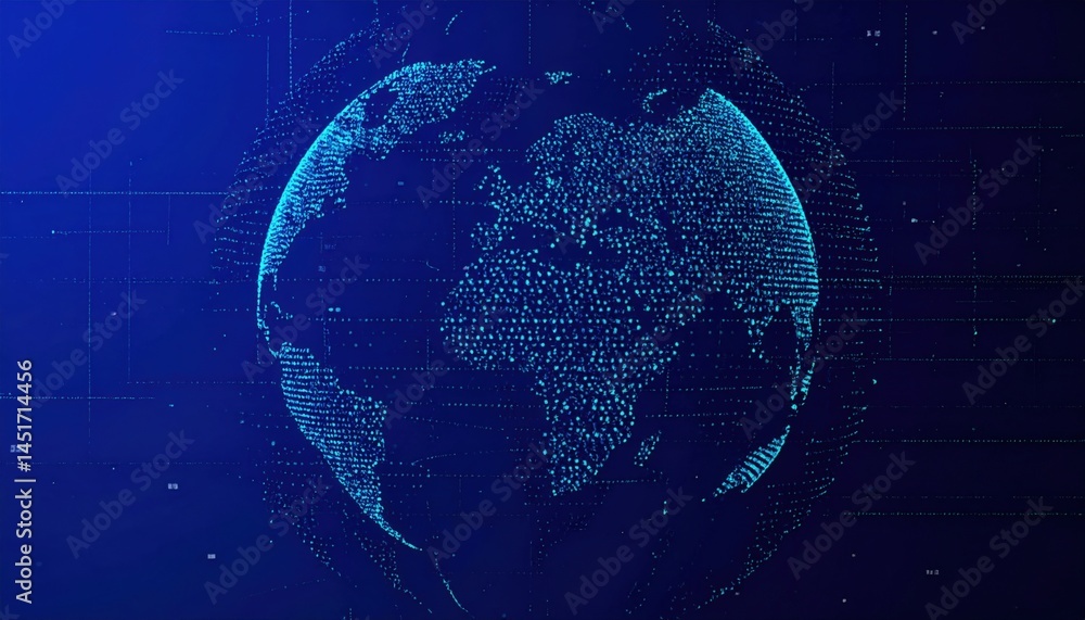 Poster digital transformation of global connectivity virtual space infographic design technology aerial vie