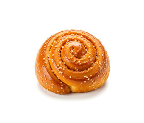 Fototapeta premium Cinnamon Roll isolated on white background.