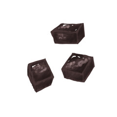chocolate pieces isolated on white