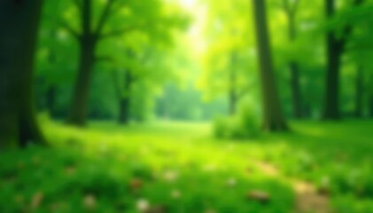 Obraz premium Abstract blurred nature scene, perfect for design overlays, green, material, background