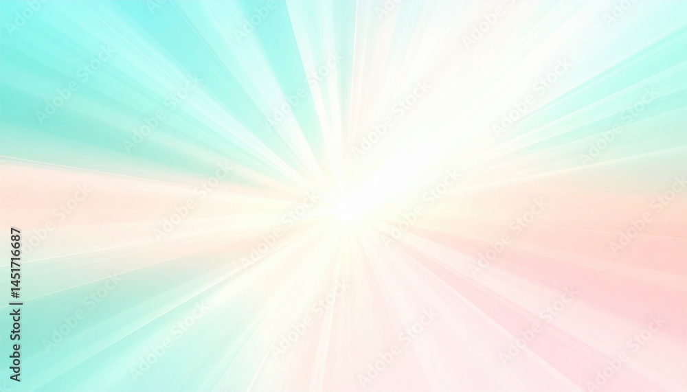 Poster dynamic light rays emanating from a centered source abstract visuals digital art bright color palett