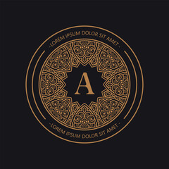 Elegant vintage monogram logo flourish line art graceful ornamentation victorian style