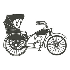 Obraz premium Vintage Rickshaw Illustration with Detailed Design 