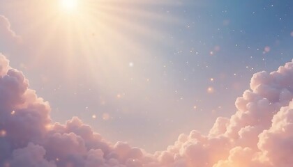 Dreamy Sky with Soft Clouds and Sparkling Lights for Magical Feel
