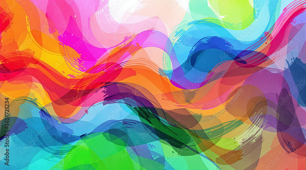 Aufkleber abstract vibrant brushstrokes: a mesmerizing abstract background with dynamic brushstrokes in a kale