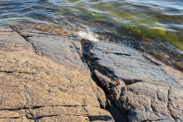 Rocky beach in the archipelago in Finland in summer