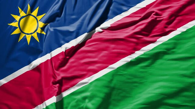 namibia waving flag &ndash; realistic cloth animation