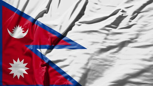 nepal waving flag &ndash; realistic cloth animation