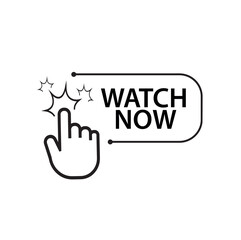 watch now button on white background	