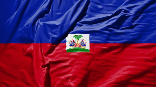 haiti waving flag &ndash; realistic cloth animation