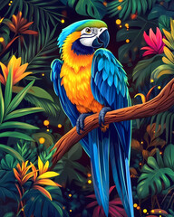 Macaw and Jungle Paradise