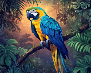 Macaw and Jungle Paradise