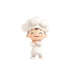 Obraz premium Happy 3D Cartoon Chef Character with Arms Crossed