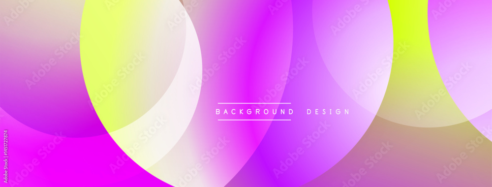 Poster Abstract vibrant background. Overlapping circles create dynamic colorful gradients. Modern design elements suggest fluidity, energy.