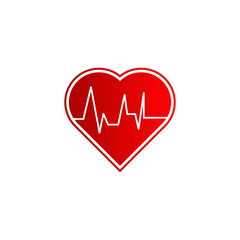  Red Heart and Heartbeat Line Vector for Health and Medical Design