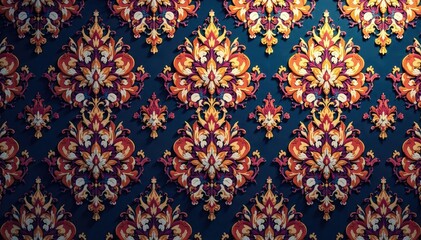 Fototapeta premium Geometric damask pattern with contrasting light and dark shades , contrast, contemporary, background texture