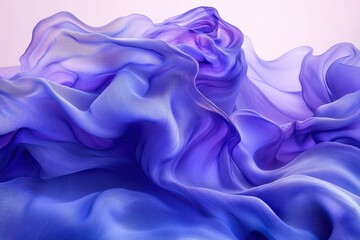 Obraz premium Flowing, semi-transparent blue and purple fabric creates abstract forms. Perfect for backgrounds, design and modern presentations.