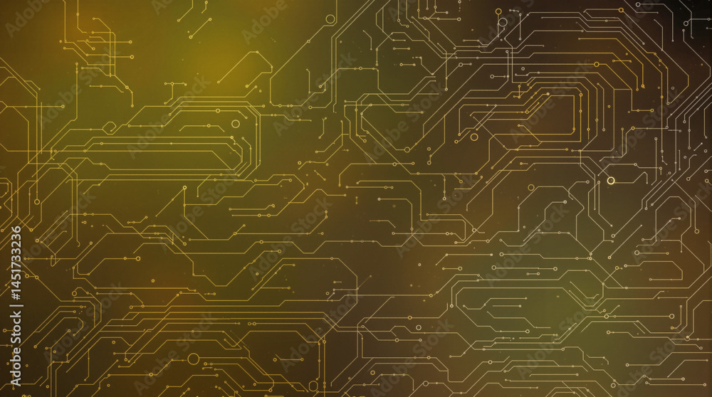 Poster circuit board texture: an intricate circuit board design with interconnecting pathways and component