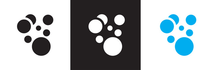 Bubble foam icon.  Vector for websites, mobile interfaces, presentations, banner, visual branding etc. Vector illustration. isolated on white and black background. EPS 10