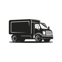 Delivery box car silhouette vector