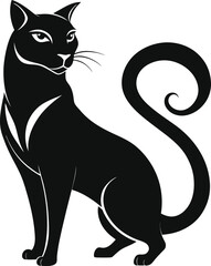 Black cat vector illustration