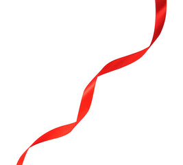 red satin ribbon isolated on white