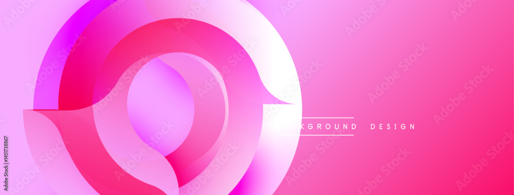 Fototapete abstract pink design features overlapping circles, gradients. modern aesthetic, vibrant colors, simp