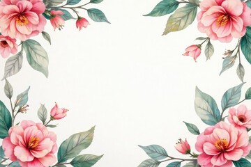 Fototapeta premium Subtle watercolor floral design repeats flawlessly as endless backdrop , botanical, elegant background, floral background
