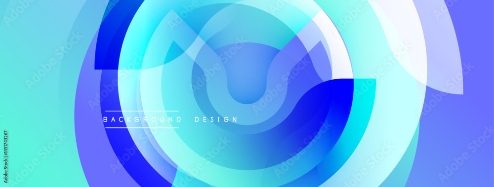 Aufkleber abstract flowing shapes, vibrant blue hues, layered design. modern aesthetic, smooth gradients creat