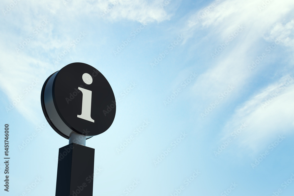 Poster Black circular information icon signage with lowercase 