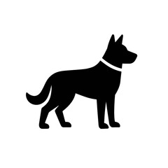 Obraz premium very simple flat and single minimalist Guard Dog Silhouettes in black on a white background 