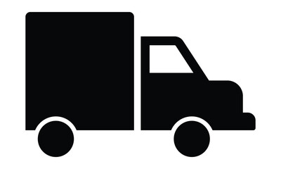 Truck icon for delivery. Modern truck silhouette symbol vector website graphic design. Delivery truck sign symbol icon isolated on white background. Fast shipping service label icon.