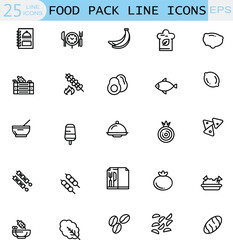 Food line icon set vector set