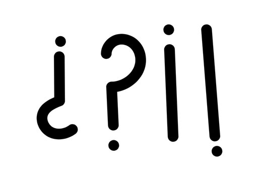 Icono negro de exclamaciones e interrogaciones