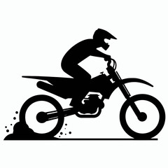 Fototapeta premium very simple flat and single minimalist Snowbike Silhouettes in black on a white background 