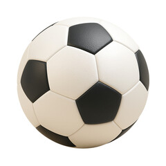 Classic black and white 3D soccer ball icon. Perfect for sports themes, football tournaments, team games, and athletic design purposes