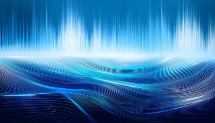 Futuristic Blue Ultrasound Wave Background with Light and Energy Lines
