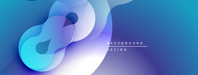 Abstract fluid shapes, blue hues, gradient background. Modern design element for digital projects, presentations. Smooth curves create dynamic visual.