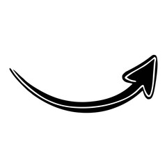 Curving Bold Black Arrow Graphic Element