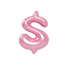 3D Dollar sign Font Pink 