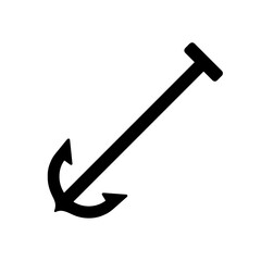  very simple flat and single minimalist Fishing Harpoon Silhouettes in black on a white background 