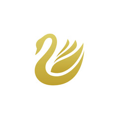Fototapeta premium Golden Swan Luxury illustration logo design vector template on white background