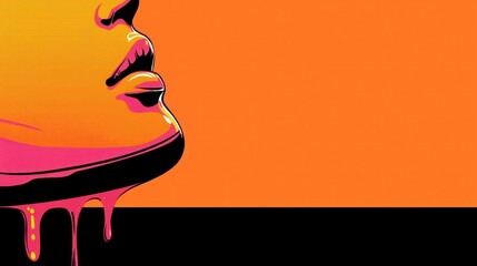 A Vibrant Graphic Representation Of A Human Mouth And Face