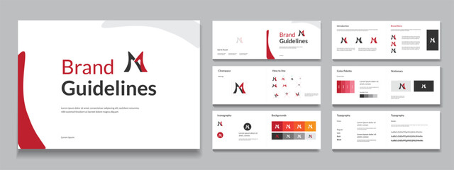 Professional Creative Brand Guideline Design Template Layout for company business brand