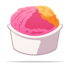 Cup of gelato ice cream vector isolated illustration