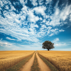 rural landscape with a road